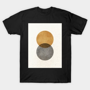 Circle Abstract - Gold Grey Texture T-Shirt